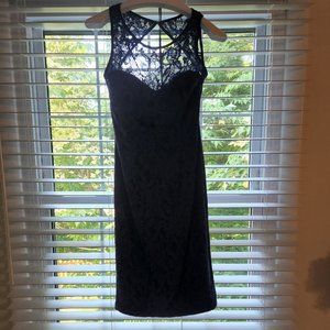 ML Monique Lhuillier Navy Lace Dress